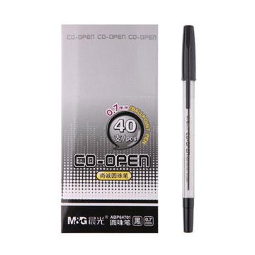 晨光 M&G 圆珠笔，ABP64701 0.7mm（黑色），40支/盒 单位：盒（替代：MWW828）
