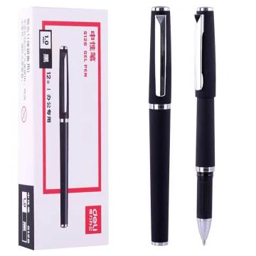 得力 商务中性笔1.0mm子弹头(黑)，S126 12支/盒 单位：盒