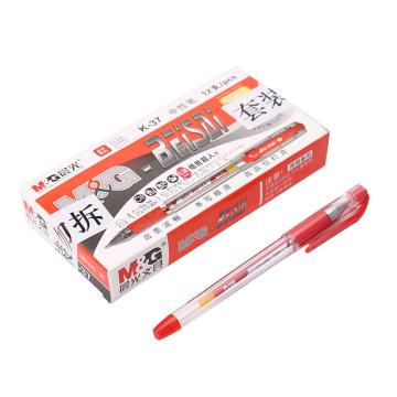 晨光 中性笔，插盖式 0.38MMK-37红色 配MG-6100笔芯，12支/盒 单位：盒（替代：MCT946）