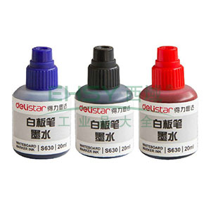 得力 白板笔墨水，S630 红色（配S502白板笔） 单位：瓶
