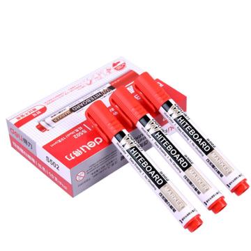 得力 可加墨白板笔，S502 红，10支/盒 单位：盒 (替代：RAM765）