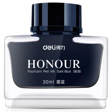 得力墨水，S636钢笔墨水(墨蓝) 30ml非碳素钢笔墨水 单位：盒