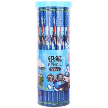 得力（deli）学生2B书写绘画考试铅笔，50支/桶 颜色随机 S929 单位：桶
