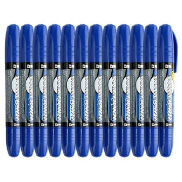 晨光 记号笔双杰，双头粗杆记号笔 油性马克笔 物流笔标记大头笔 MG2110蓝 12支/盒 单位：盒