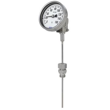 威卡/WIKA 55系列双金属温度计S5550.100轴向安装可调探杆和表盘 ，-70-30℃联接螺母L1=126