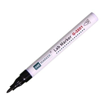 GEEMARKER 耐酒精实验室记号笔-单头，耐高温低温油性防水试管冻存管标记笔 G-3201黑色 单位：支