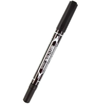 齐心 记号笔， 小双头油性，黑，12PCS/盒MK804 单位：盒