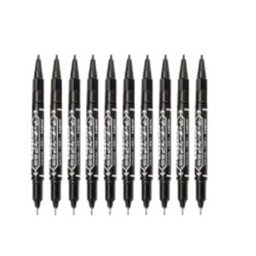 斑马 ZEBRA 速干油性小双头记号笔，YYTS5 细头1.0-1.3mm.极细头0.5mm(黑色）10支/盒 单位：盒