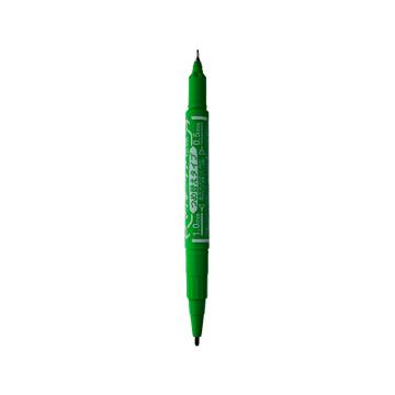 斑马 ZEBRA 速干油性小双头记号笔，YYTS5 细头1.0-1.3mm.极细头0.5mm(绿色）10支/盒 单位：盒
