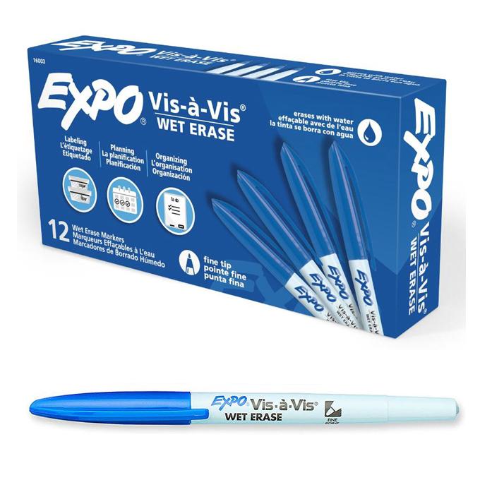 三福 胶片记号笔（水性），0.7mm 蓝色 单支