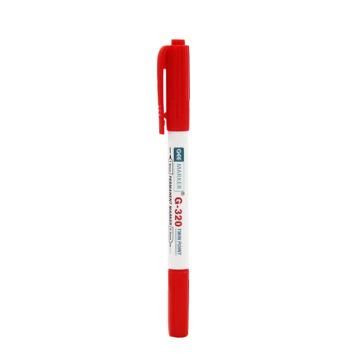 GEEMARKER 小双头记号笔，防水低氯核电工业笔标记笔粗头1.0mm 细头0.5mm G-320红色 单位：支