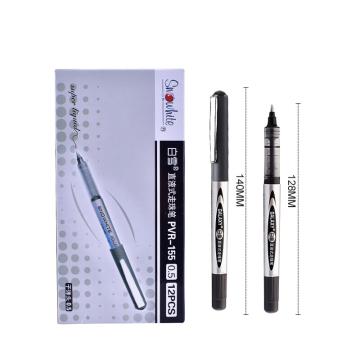 白雪 直液式子弹头走珠笔，PVR-155 0.5mm (黑色) 12支/盒 6盒/包 单位：包