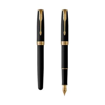 派克（PARKER） 新款卓尔磨砂黑杆金夹墨水笔
