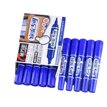 金万年 物流专用大双头油性记号笔，G-0918-002蓝色 10支/盒 单盒