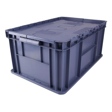 Raxwell 翻盖可堆周转箱，TK-D，尺寸(mm)：600×400×280，容量51.6L，灰色