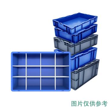 Raxwell EU系列蓝色周转箱EU46148，外尺寸(mm)：：600*400*148，带12分格板
