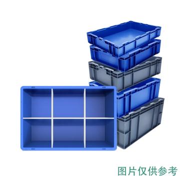 Raxwell EU系列蓝色周转箱EU4622，外尺寸(mm)：：600*400*230，带6分格板