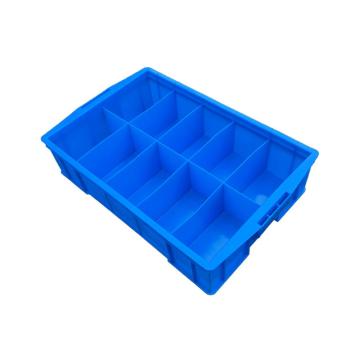 哈德威 十分隔周转箱，外尺寸:585×380×138mm，内格尺寸:102×172×108mm，蓝色