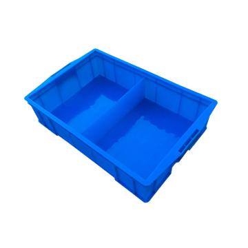 哈德威 二分隔周转箱，外尺寸:585×380×138mm，内格尺寸:260×350×108mm，蓝色