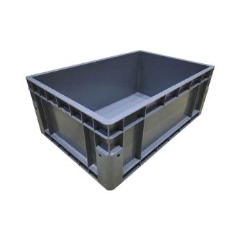 STORAGEMAID 圆角EU周转箱，平底，外尺寸：600×400×230mm，内尺寸：565×365×225mm，VD801-G，灰色