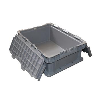 STORAGEMAID （全新料）周转箱，翻盖可堆叠周转箱， 600×400×148mm（灰）