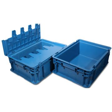 力王 B型第二代周转箱，PK-B2(带盖)，外尺寸:400×300×148mm，蓝色