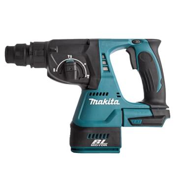 牧田makita 充电式无刷三功能电锤，四坑柄，夹持24mm 18V 5.0Ah两电一充，配集尘装置，DHR242RTEW