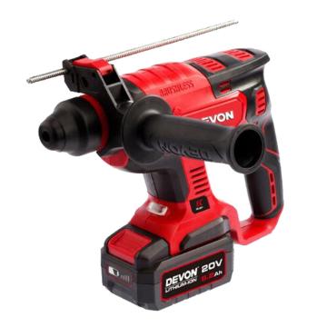 大有DEVON 锂电无刷电锤， 圆柄四坑，混凝土22mm，20V/5.2Ah两电一充，5401-Li-20RH