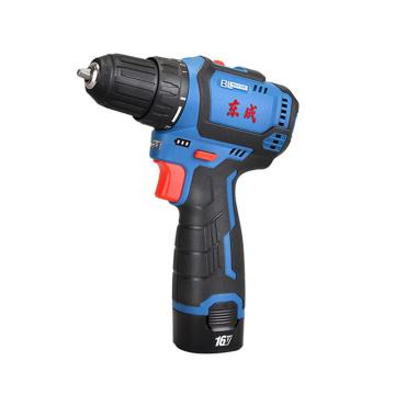 东成 充电式起子电钻，10mm，0-450/1800rpm，最大55Nm，16V/2.0Ah电池两电一充，DCJZ1603E