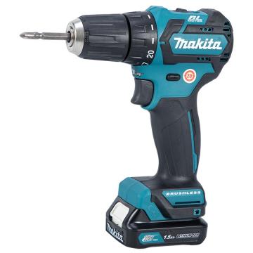 牧田makita 充电式无刷起子电钻，夹持10mm，硬扭/软扭35/21Nm，12V 4.0Ah电池两电一充，DF332DSME