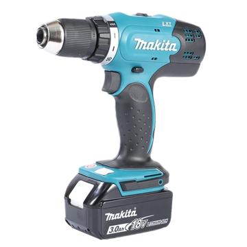 牧田makita 充电式起子电钻，夹持13mm，42/27Nm，18V 3.0Ah电池两电一充+钻头批头套装，DDF453SFX6