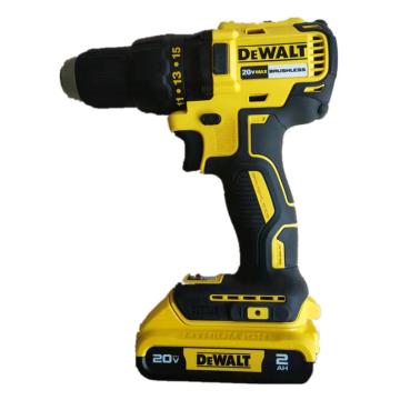 得伟Dewalt 充电式无刷起子电钻，夹持13mm，硬扭/软扭65/24Nm，20V/2.0Ah两电一充，DCD7771D2