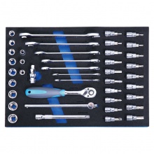 CARL卡尔工具 42件套10mm系列公制套筒扳手工具托