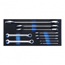 CARL卡尔工具 10全抛光双开口及两用扳手工具托