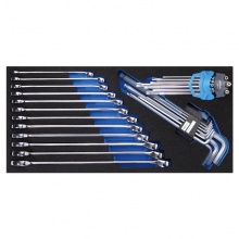 CARL卡尔工具 30件套两用扳手及内六角扳手工具托