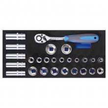 CARL卡尔工具 26件套12.5mm系列套筒工具托