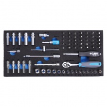 CARL卡尔工具 66件套6.3mm系列套筒工具托