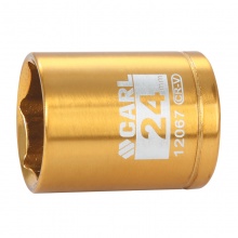 CARL卡尔工具 12.5mm系列六角彩镀套筒 8-24mm