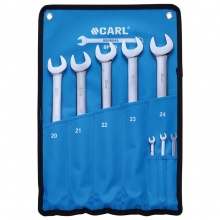 CARL卡尔工具 8件航空级全抛光两用扳手组套