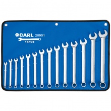 CARL卡尔工具 14件航空级全抛光两用扳手组套