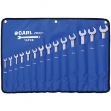 CARL卡尔工具 14件航空级全抛光两用扳手组套