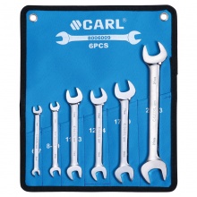 CARL卡尔工具 6件航空级全抛光双开口扳手组套