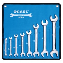 CARL卡尔工具 8件套航空级全抛光双开口扳手组套