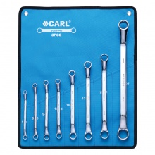 CARL卡尔工具 8件航空级全抛光双梅花扳手组套