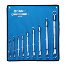 CARL卡尔工具 9件航空级全抛光双梅花扳手组套