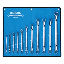 CARL卡尔工具 11件航空级全抛光双梅花扳手组套