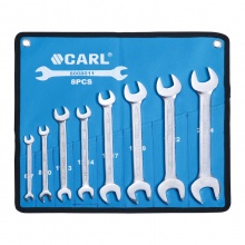 CARL卡尔工具 8件专业级雾面双开口扳手组套