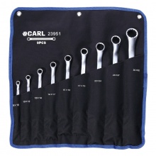 CARL卡尔工具 9件专业级雾面双梅花扳手组套